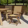 Image de Vick - lot de 2 fauteuils pliants en bois d'acacia huilé et rotin