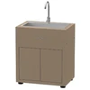 Image de Meuble cuisine extérieure taupe avec évier intégré 80 x 55 cm - le marquier