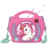 Image de Lecteur cd portable avec 2 microphones coloris licorne