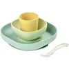 Image de Coffret repas en silicone jaune et vert (4 pièces)