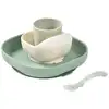Image de Coffret repas silicone vert sauge et vert de gris (4 pièces)