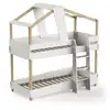 Image de Lits cabane superposes 90x200 blanc-bois