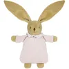 Image de Peluche hochet lapin nid d'ange en coton bio rose poudré (20 cm)