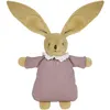 Image de Hochet peluche lapin nid d'ange en coton bio vieux rose