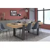 Image de Table à manger rectangulaire décor bois et noir 6 personnes pippa