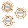 Image de Lot de 3 miroirs rotin soleil d28