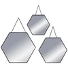 Image de Ensemble de 3 miroirs hexa chaîne noir
