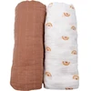 Image de Lot de 2 draps housse en coton bio sunlight
