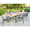 Image de Table de jardin rectangulaire extensible rallonge coulissante alu evasion effet