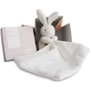 Image de Doudou lapin mouchoir boite fleur