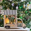 Image de Village en bois led blanc chaud avec camion, déco artisanale à poser
