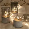 Image de Lot de 3 bougies led effet flamme, blanc chaud, avec minuterie 6 h