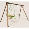 Image de Portique en bois rond 4 agrès avec trapè