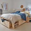 Image de Lit rangement bois massif tara 140 x 190 cm