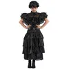 Image de Robe de bal noire mercredi addams 152 cm