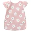 Image de Bavoir intégral en tissu imperméable fleurs rose et blanc (6-24 mois)