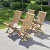 Image de Lot de 4 chaises de jardin pliantes teck