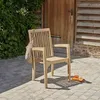 Image de Fauteuil de jardin empilable en teck bru