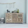 Image de Buffet pin recyclé 2 portes 4 tiroirs