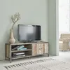 Image de Meuble tv pin recyclé et métal 2 portes