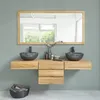 Image de Meuble salle de bain teck suspendu