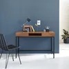 Image de Bureau en bois de teck et métal
