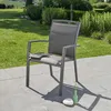 Image de Fauteuil jardin aluminium textilène gris