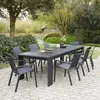 Image de Salon jardin aluminium noir 8p