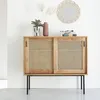 Image de Commode en bois de mindi et cannage