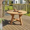 Image de Table jardin teck massif recyclé ronde