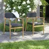 Image de 2 fauteuils de jardin en teck et cordage