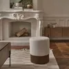 Image de Pouf en mindi et tissu bouclette 38 cm