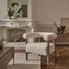 Image de Fauteuil rond en chêne tissu bouclette