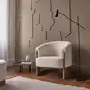Image de Fauteuil en chêne et tissu bouclette