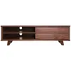 Image de Meuble tv bois foncé avec tiroirs l140 cm fifties