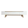 Image de Meuble tv blanc laqué brillant et bois l180 cm melka