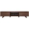 Image de Meuble tv bois foncé noyer 2 portes l180 cm fifties