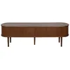 Image de Meuble tv bois foncé noyer avec rangements 2 portes coulissantes l180 cm epic