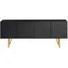 Image de Meuble tv noir et métal doré l140 cm ozen