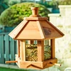 Image de Mangeoire oiseaux bois cèdre 6 emplacements toit amovible jardin