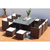 Image de Miami table et chaises 10 places encastrables résine marron-blanc
