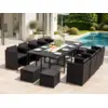 Image de Miami table et chaises 12 places encastrables en résine noir-noir