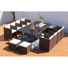 Image de Miami table et chaises 12 places encastrables résine marron-blanc