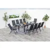 Image de Ravenne table de jardin et 10 chaises en aluminium gris
