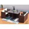 Image de Miami table et chaises 4 places encastrables résine marron-blanc