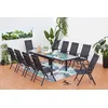Image de Brescia table de jardin extensible 10 fauteuils en alu et toile pvc