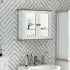 Image de Armoire murale miroir salle de bain 2 portes mdf blanc