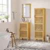 Image de Buffet rangement porte 3 étagères bois de bambou verni