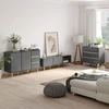 Image de Buffet 2 portes 2 étagères 3 tiroirs design scandinave gris aspect bois clair