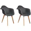Image de Lot de 2 fauteuils - home deco factory - grosse maille - noir